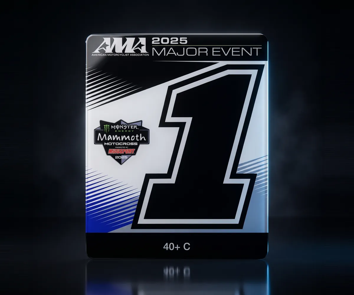 Custom AMA Mammoth Motocross number plate award in gloss acrylic